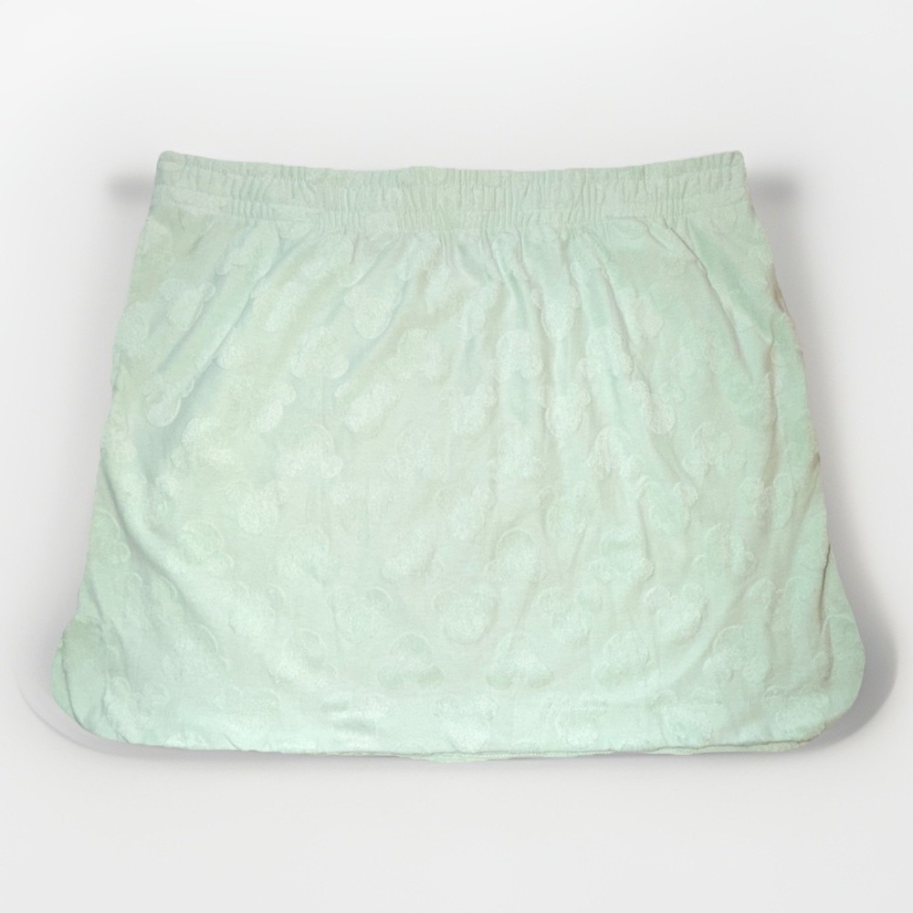 Disney Woman's Mickey Mouse Terry Casual Skirt Size L NWT Pockets Mint Green